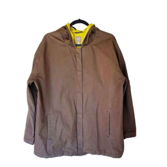 J. Jill  Hooded Womens Coat Khaki L All-Weather - Picture 10 of 10